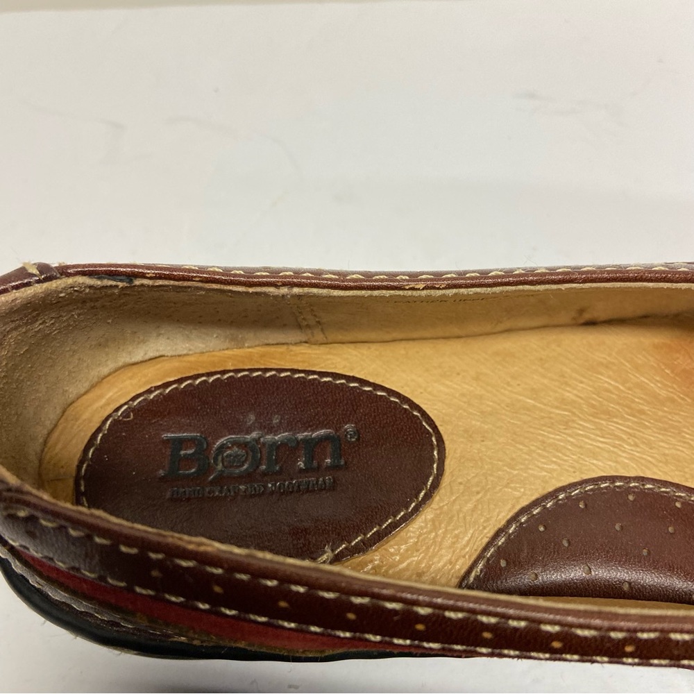 Born Women’s Shoes Brown/Red Suede Leather Flats Slip Ons Size 7 - Picture 5 of 11